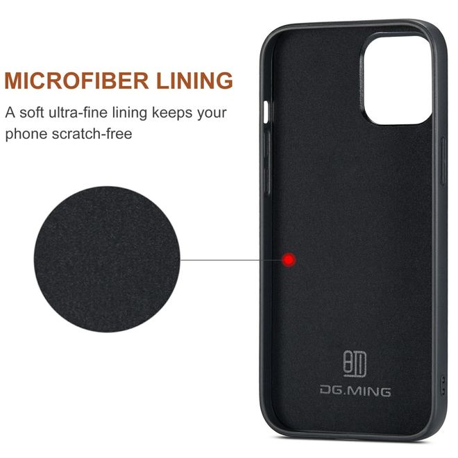 DG Ming - iPhone 13 mini Hülle - Hardcase mit abnehmbarem Portemonnaie - M1 Series - schwarz