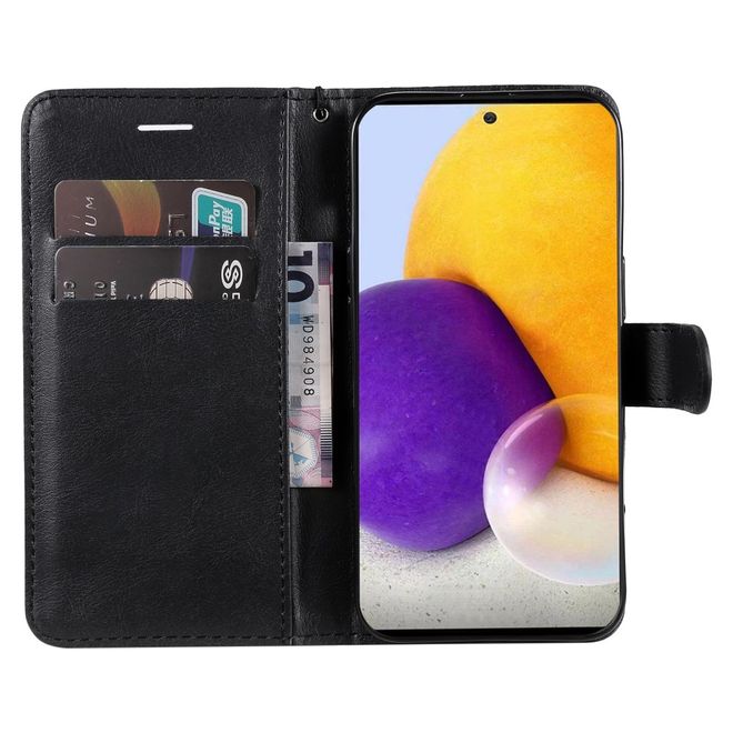 Samsung Galaxy A73 5G Handy Hülle - Classic IV Leder Bookcover Series - schwarz