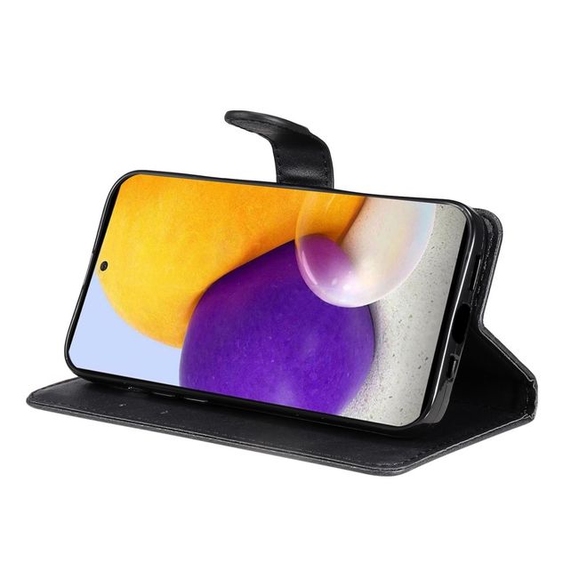 Samsung Galaxy A73 5G Handy Hülle - Classic IV Leder Bookcover Series - schwarz