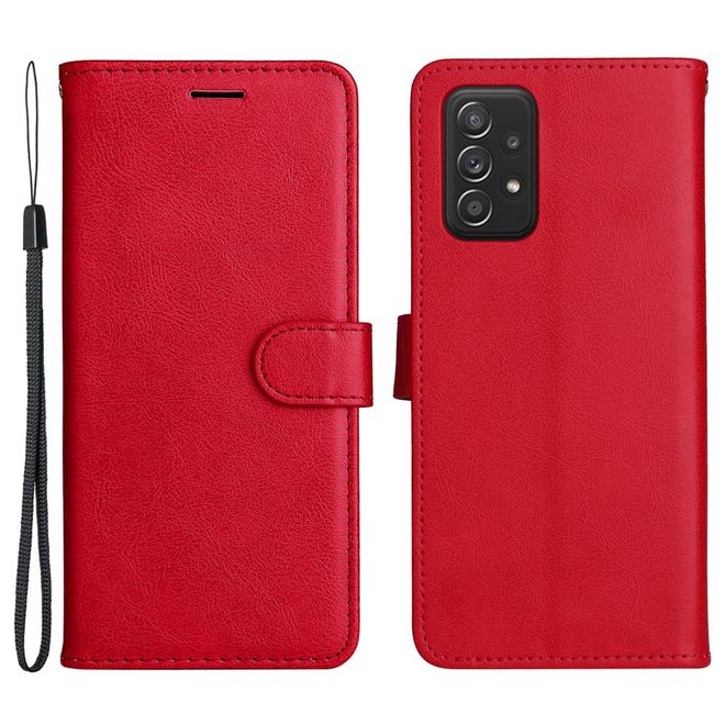 Samsung Galaxy A73 5G Handy Hülle - Classic IV Leder Bookcover Series - rot