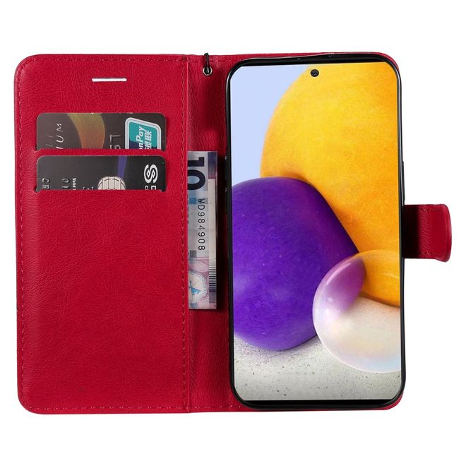 Samsung Galaxy A73 5G Handy Hülle - Classic IV Leder Bookcover Series - rot