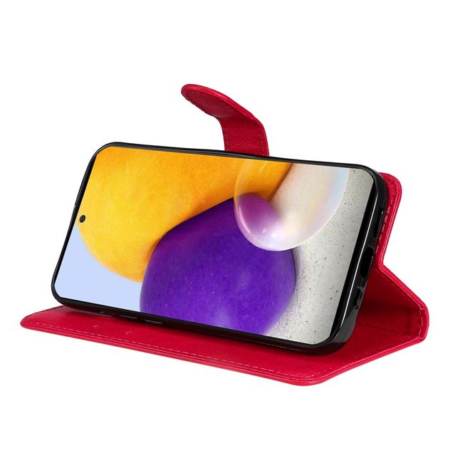 Samsung Galaxy A73 5G Handy Hülle - Classic IV Leder Bookcover Series - rot