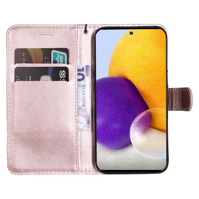 Samsung Galaxy A73 5G Handy Hülle - Classic IV Leder Bookcover Series - rosegold