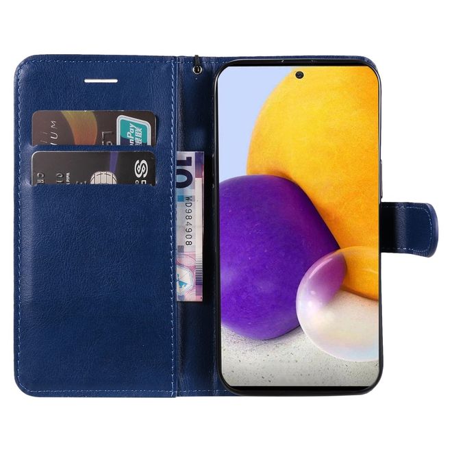 Samsung Galaxy A73 5G Handy Hülle - Classic IV Leder Bookcover Series - blau
