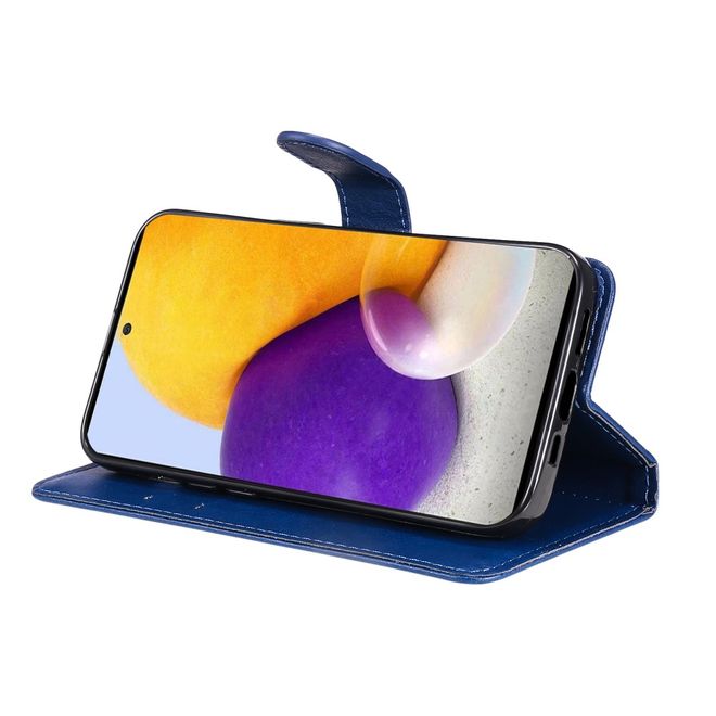 Samsung Galaxy A73 5G Handy Hülle - Classic IV Leder Bookcover Series - blau