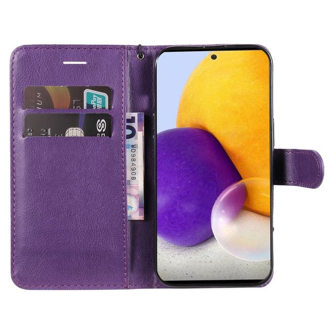 Samsung Galaxy A73 5G Handy Hülle - Classic IV Leder Bookcover Series - purpur