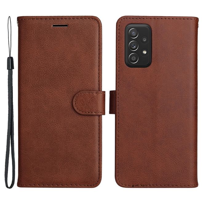Samsung Galaxy A73 5G Handy Hülle - Classic IV Leder Bookcover Series - braun