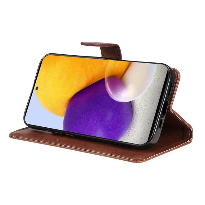 Samsung Galaxy A73 5G Handy Hülle - Classic IV Leder Bookcover Series - braun