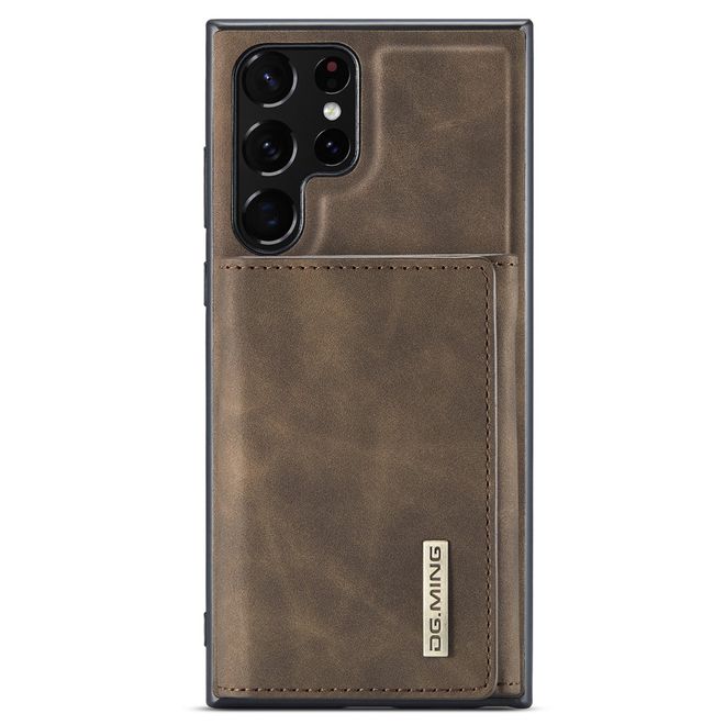 DG Ming - Samsung Galaxy S22 Ultra Hülle - Hardcase mit abnehmbarem Portemonnaie - M1 Series - kaffeefarben