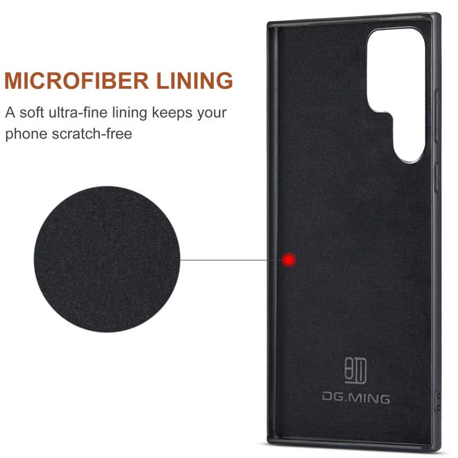 DG Ming - Samsung Galaxy S22 Ultra Hülle - Hardcase mit abnehmbarem Portemonnaie - M1 Series - kaffeefarben