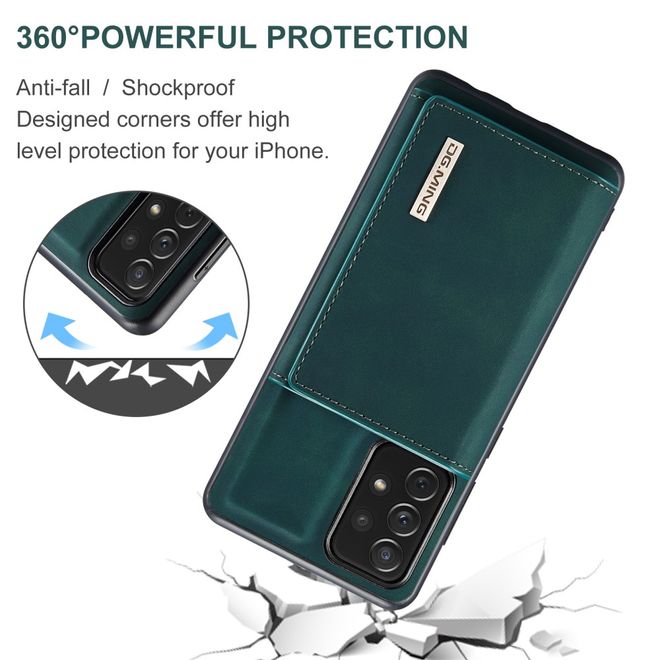 DG Ming - Samsung Galaxy A73 5G Hülle - Hardcase mit abnehmbarem Portemonnaie - M1 Series - grün