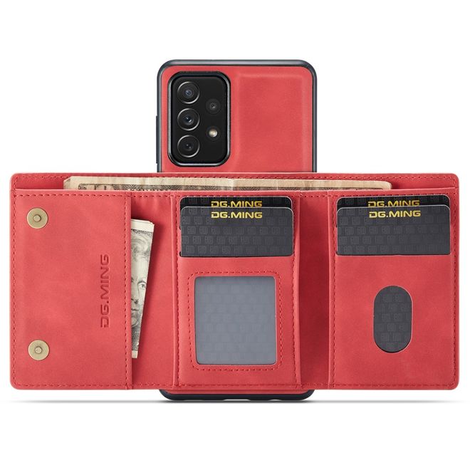 DG Ming - Samsung Galaxy A73 5G Hülle - Hardcase mit abnehmbarem Portemonnaie - M1 Series - rot