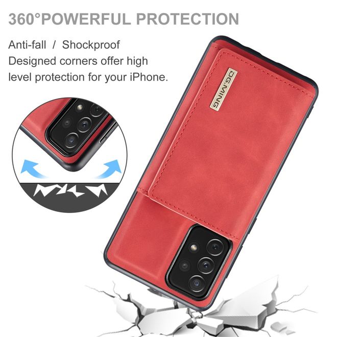 DG Ming - Samsung Galaxy A73 5G Hülle - Hardcase mit abnehmbarem Portemonnaie - M1 Series - rot