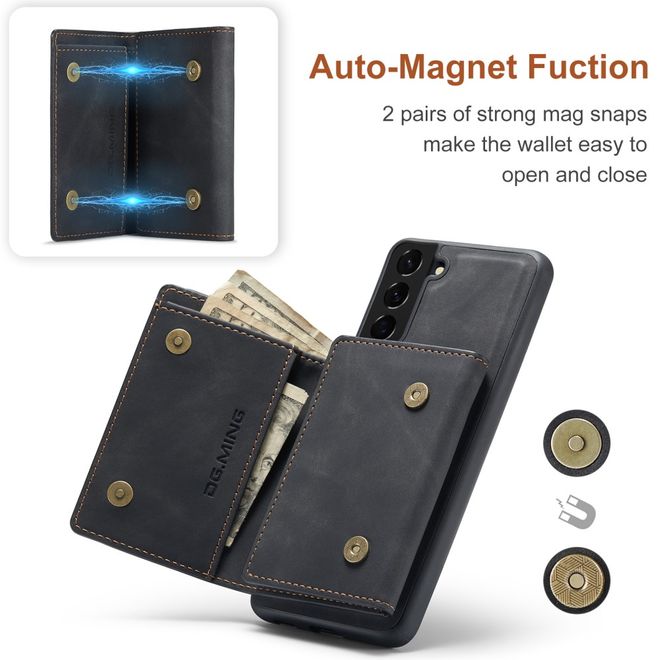 DG Ming - Samsung Galaxy S22+ Hülle - Hardcase mit abnehmbarem Portemonnaie - M1 Series - schwarz