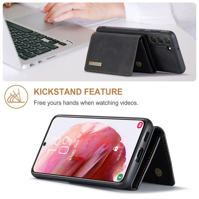 DG Ming - Samsung Galaxy S22+ Hülle - Hardcase mit abnehmbarem Portemonnaie - M1 Series - schwarz