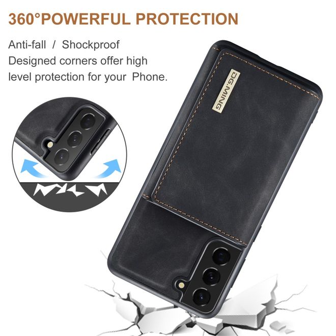 DG Ming - Samsung Galaxy S22+ Hülle - Hardcase mit abnehmbarem Portemonnaie - M1 Series - schwarz