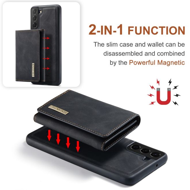 DG Ming - Samsung Galaxy S22+ Hülle - Hardcase mit abnehmbarem Portemonnaie - M1 Series - schwarz