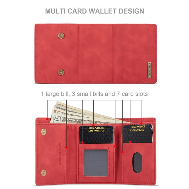 DG Ming - Samsung Galaxy S22+ Hülle - Hardcase mit abnehmbarem Portemonnaie - M1 Series - rot