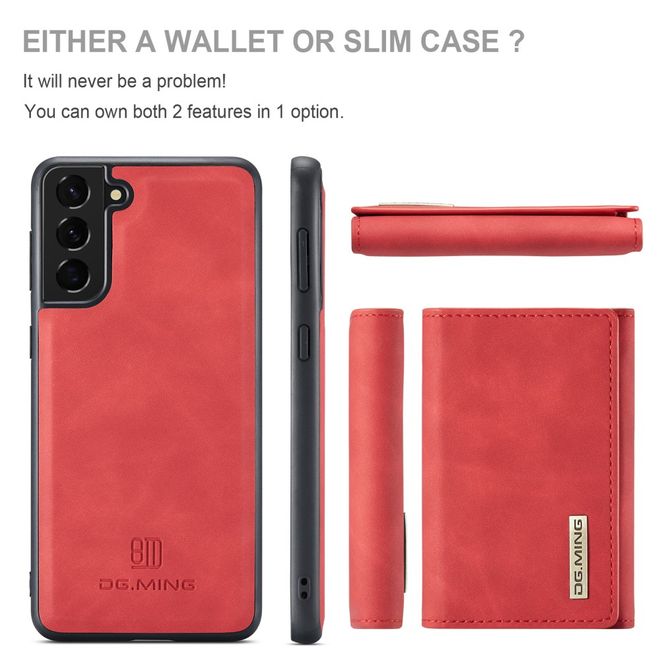 DG Ming - Samsung Galaxy S22+ Hülle - Hardcase mit abnehmbarem Portemonnaie - M1 Series - rot