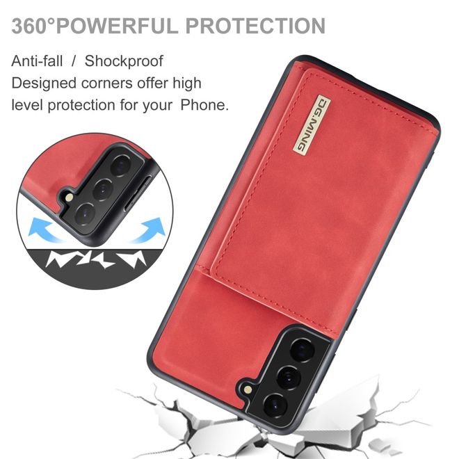 DG Ming - Samsung Galaxy S22+ Hülle - Hardcase mit abnehmbarem Portemonnaie - M1 Series - rot