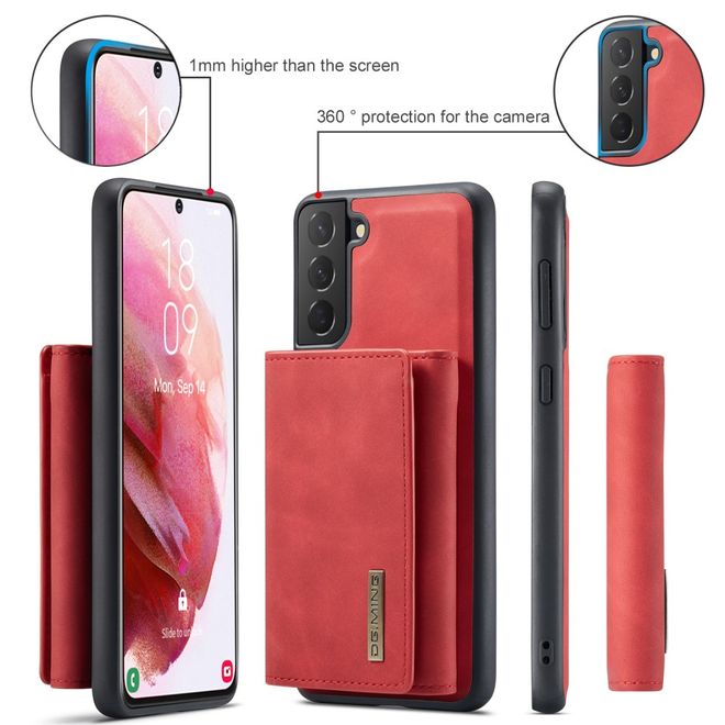 DG Ming - Samsung Galaxy S22+ Hülle - Hardcase mit abnehmbarem Portemonnaie - M1 Series - rot
