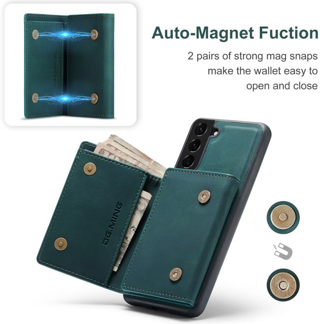 DG Ming - Samsung Galaxy S22+ Hülle - Hardcase mit abnehmbarem Portemonnaie - M1 Series - grün