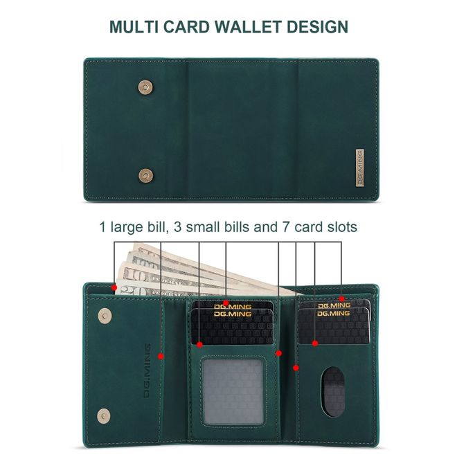 DG Ming - Samsung Galaxy S22+ Hülle - Hardcase mit abnehmbarem Portemonnaie - M1 Series - grün