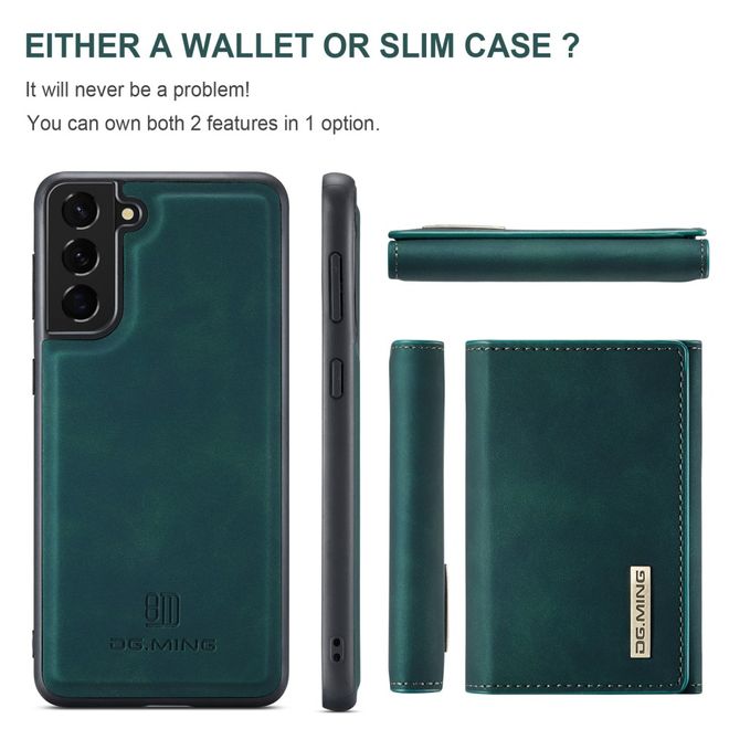 DG Ming - Samsung Galaxy S22+ Hülle - Hardcase mit abnehmbarem Portemonnaie - M1 Series - grün