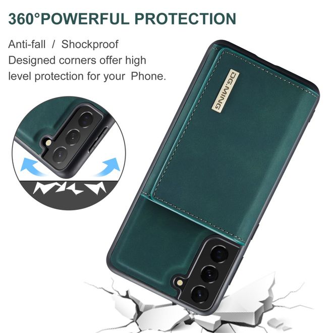 DG Ming - Samsung Galaxy S22+ Hülle - Hardcase mit abnehmbarem Portemonnaie - M1 Series - grün