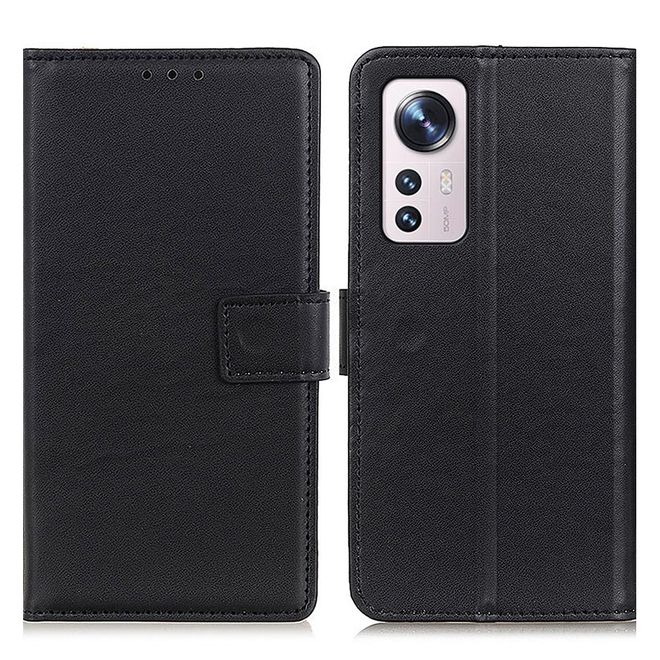 Xiaomi 12 Pro Handy Hülle - Classic II Leder Bookcover Series - schwarz