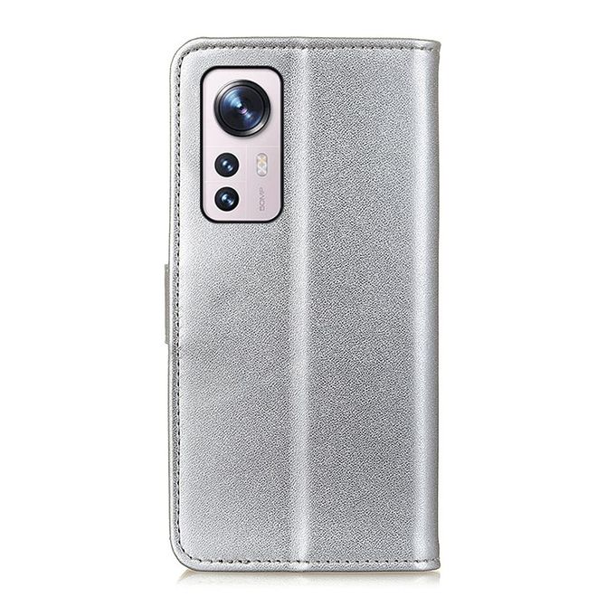 Xiaomi 12 Pro Handy Hülle - Classic II Leder Bookcover Series - silber