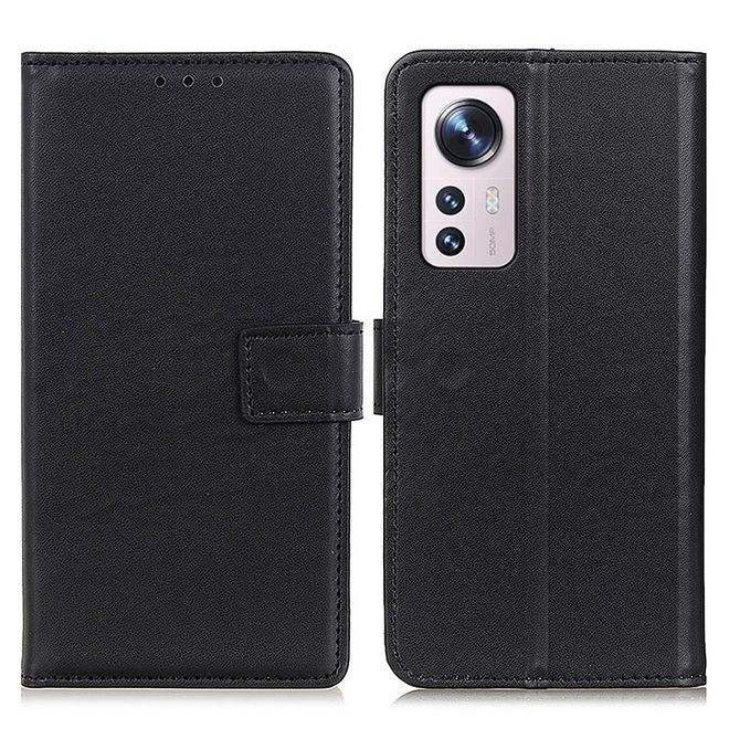 Xiaomi 12 / 12X Handy Hülle - Classic II Leder Bookcover Series - schwarz
