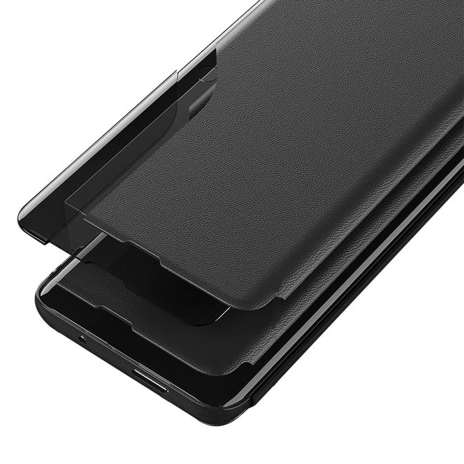 Xiaomi 12 Pro Hülle - Kunstleder Bookcover mit Sichtfenster - Window View Series - schwarz