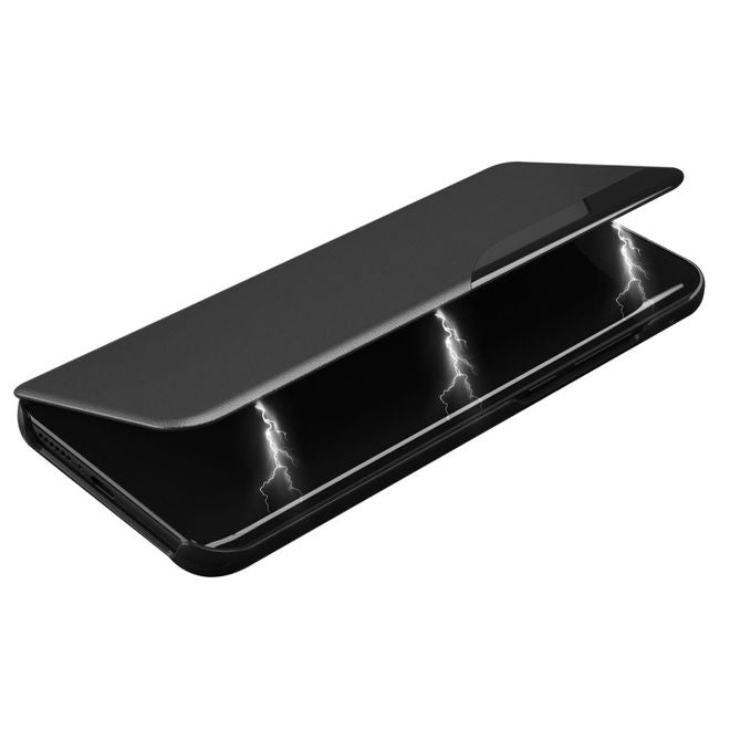Xiaomi 12 Pro Hülle - Kunstleder Bookcover mit Sichtfenster - Window View Series - schwarz
