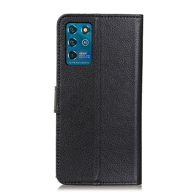 ZTE Blade V30 Vita Handy Hülle - Litchi Leder Bookcover Series - schwarz