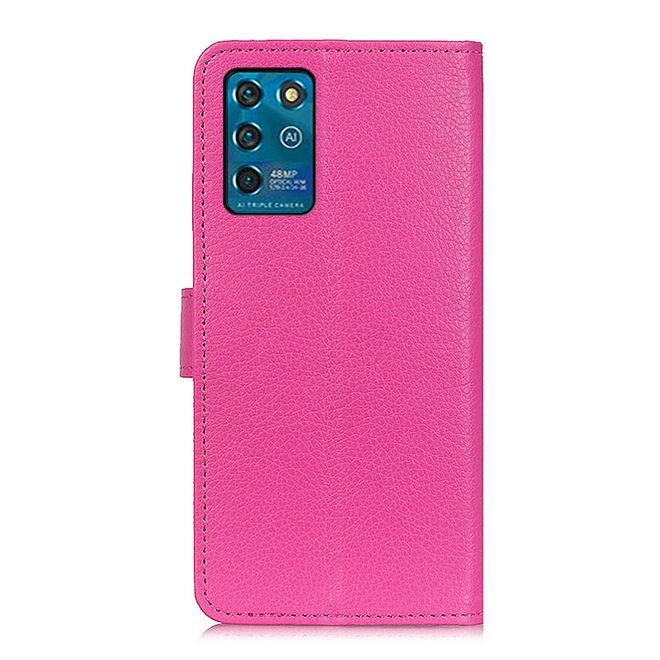 ZTE Blade V30 Vita Handy Hülle - Litchi Leder Bookcover Series - rosa