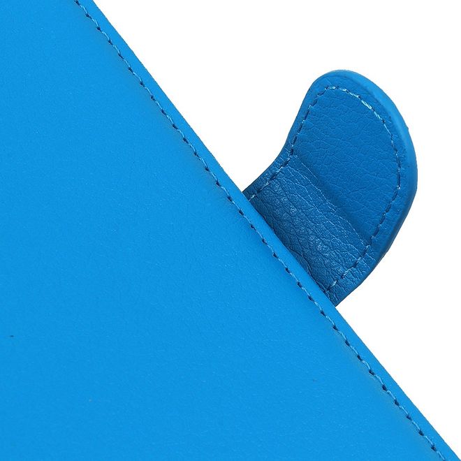 ZTE Blade V30 Vita Handy Hülle - Litchi Leder Bookcover Series - blau