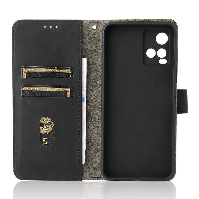 vivo Y21 / Y21s / Y33s Handy Hülle - Classic IV Leder Bookcover Series - schwarz