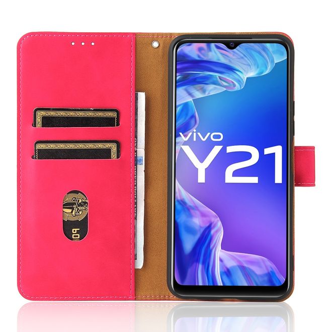vivo Y21 / Y21s / Y33s Handy Hülle - Classic IV Leder Bookcover Series - rot