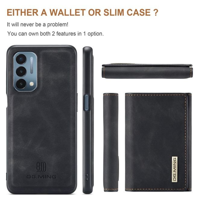 DG Ming - OnePlus Nord N200 5G Hülle - Hardcase mit abnehmbarem Portemonnaie - M1 Series - schwarz