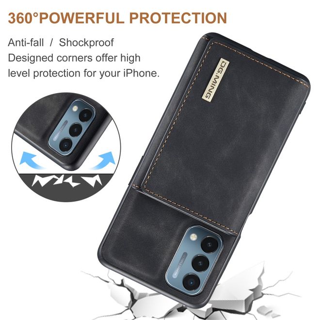 DG Ming - OnePlus Nord N200 5G Hülle - Hardcase mit abnehmbarem Portemonnaie - M1 Series - schwarz