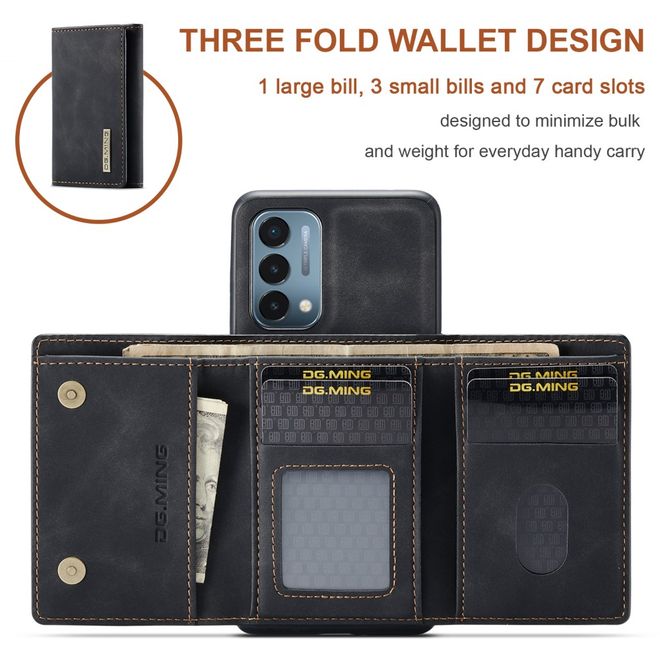 DG Ming - OnePlus Nord N200 5G Hülle - Hardcase mit abnehmbarem Portemonnaie - M1 Series - schwarz