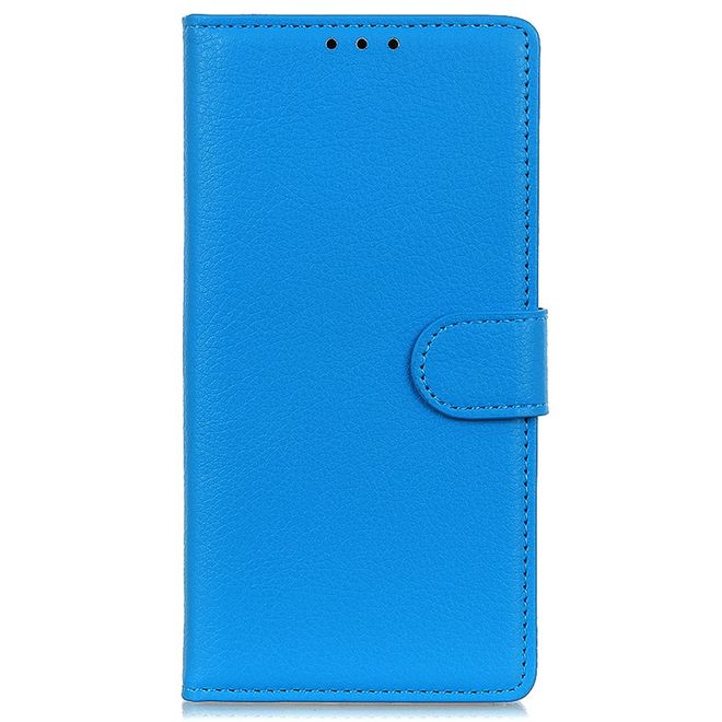 OnePlus 10 Pro Handy Hülle - Litchi Leder Bookcover Series - blau