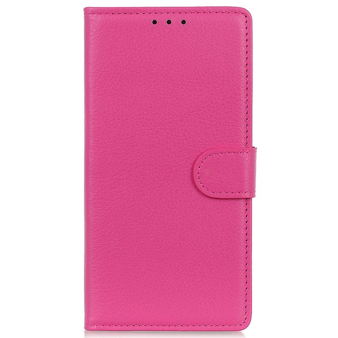 OnePlus 10 Pro Handy Hülle - Litchi Leder Bookcover Series - rosa