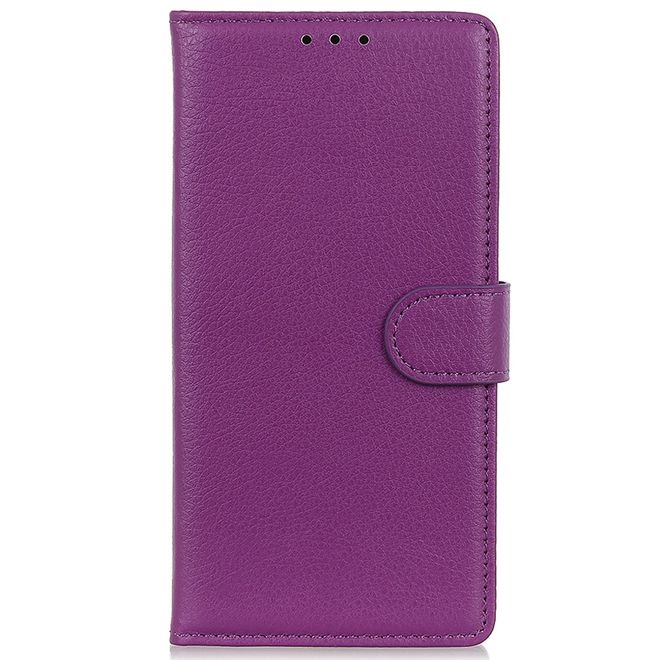 OnePlus 10 Pro Handy Hülle - Litchi Leder Bookcover Series - purpur