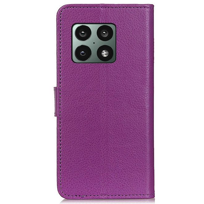OnePlus 10 Pro Handy Hülle - Litchi Leder Bookcover Series - purpur