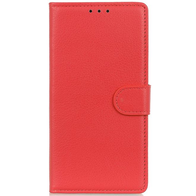 OnePlus 10 Pro Handy Hülle - Litchi Leder Bookcover Series - rot