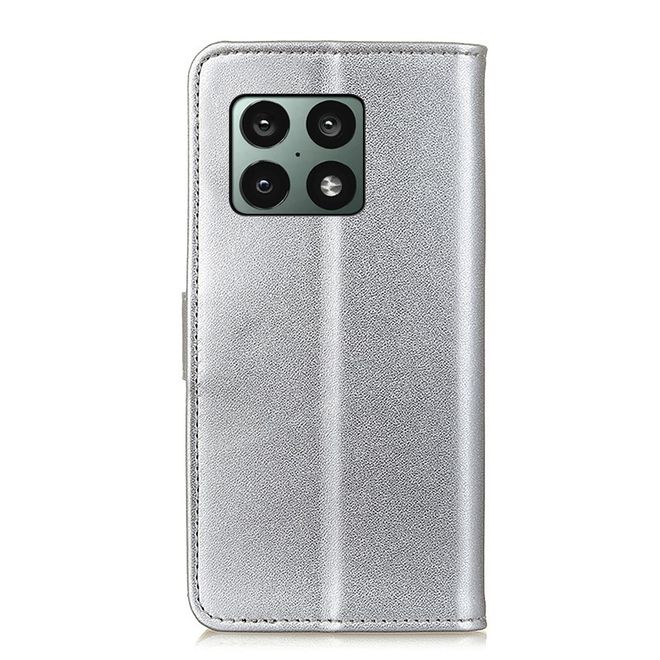 OnePlus 10 Pro Handy Hülle - Classic II Leder Bookcover Series - silber