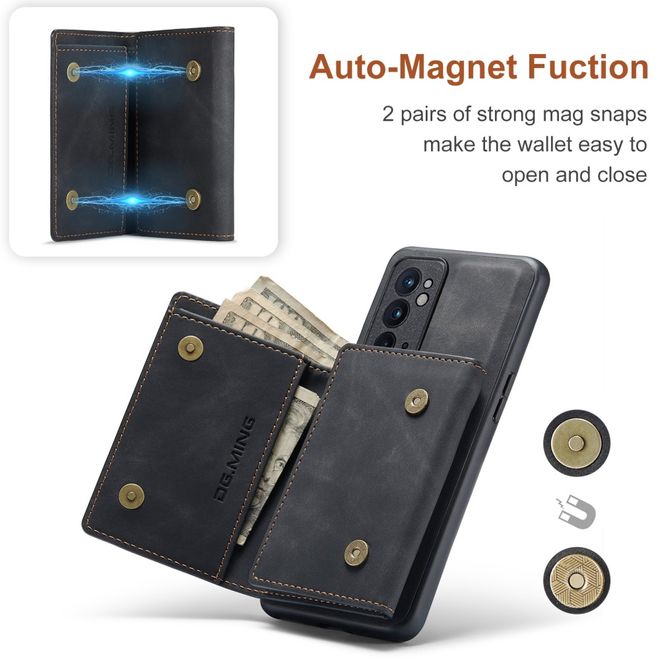 DG Ming - OnePlus 9RT 5G Hülle - Hardcase mit abnehmbarem Portemonnaie - M1 Series - schwarz
