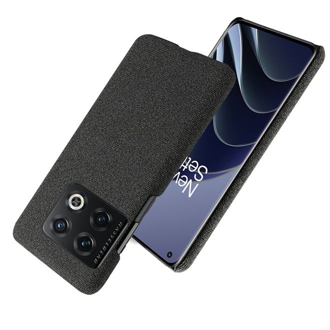 OnePlus 10 Pro Hülle - Hardcase mit Stoffmuster - schwarz